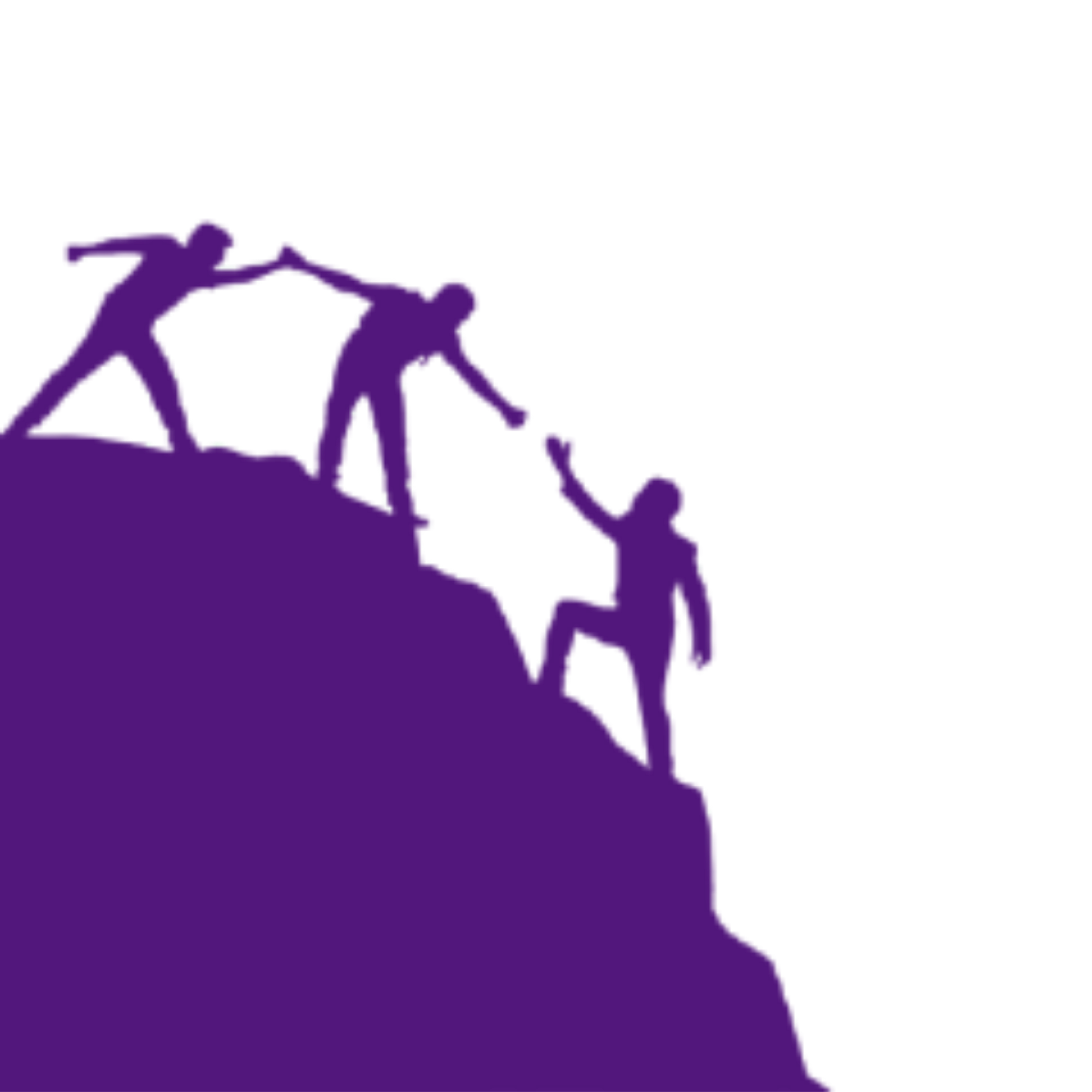Force ensemble — trois silhouettes s'entraidant pour gravir la montagne
